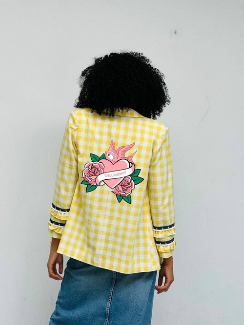 Blazer Nicoleta Corazón Chill Vichy Amarillo