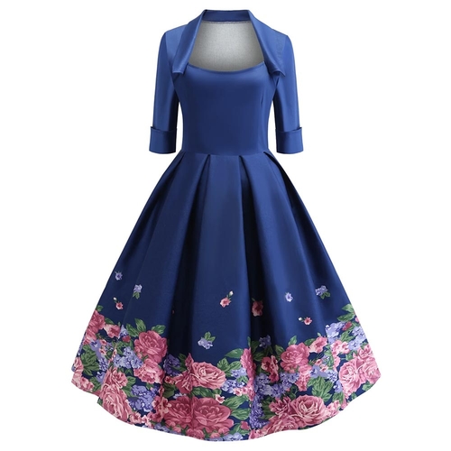  2019 Spring Women Vintage A Line Flower