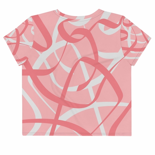 "Be You" All-Over Print Crop Tee - ABSTRACT ROSE.