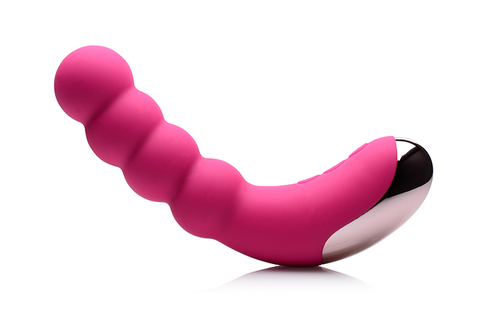 Silicone Beaded Vibrator - Magenta