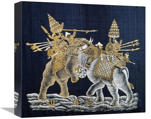 Global Gallery GCS-278233-16-142 16 in. Duelling War Elephants Art Pri