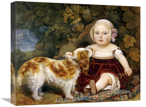 Global Gallery GCS-268038-22-142 22 in. A Young Child with a Spaniel A