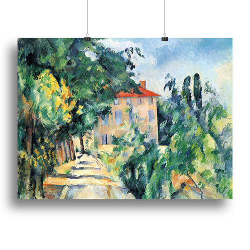 House with Red Roof by Cezanne Canvas Print or Poster