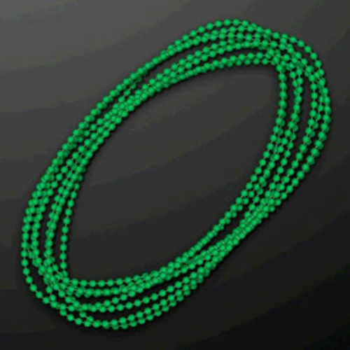 Blinkee A410 Smooth Round Opaque Bead Mardi Gras Necklace, Green -