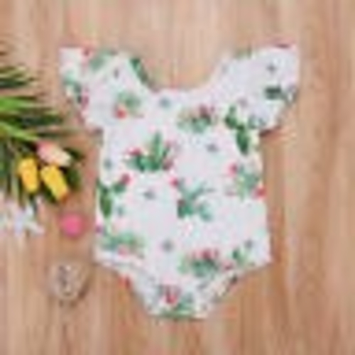 Newborn Baby Girls Summer Short Sleeve Cactus