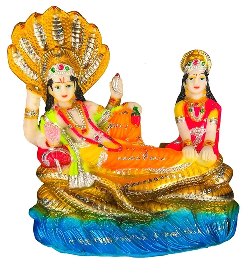 Lord Vishnu Laxmi Idol Handicraft Statue With Sheshnaag (21.5 X 21 X 9