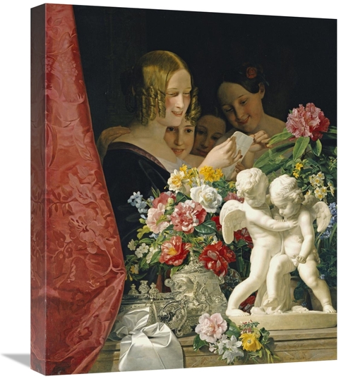 Global Gallery GCS-268651-22-142 22 in. Young Women Reading a Letter A