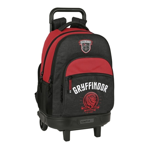 School Rucksack with Wheels Harry Potter Witchcraft Black Maroon 22 L