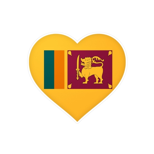 Autocollant en coeur Drapeau du Sri Lanka en plusieurs tailles