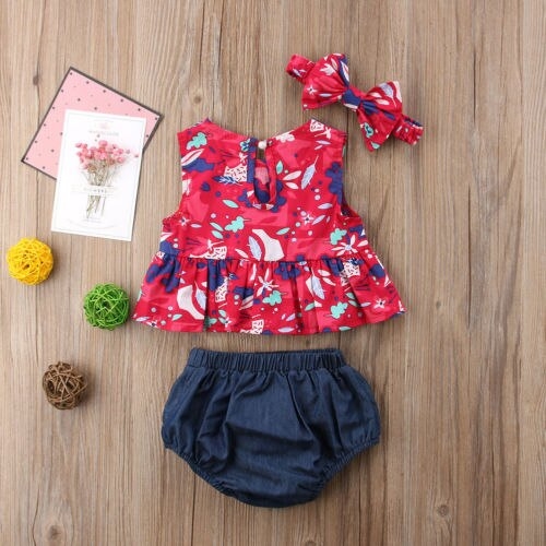 Cute Infant Newborn Baby Girls Romper Playsuit