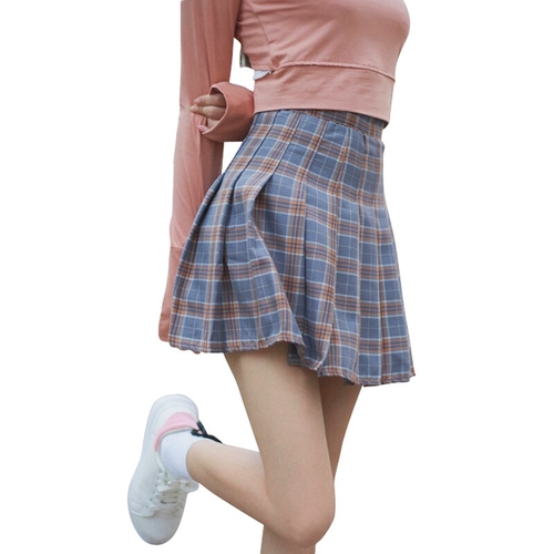 Women Skirt Harajuku Plaid Pleated Preppy