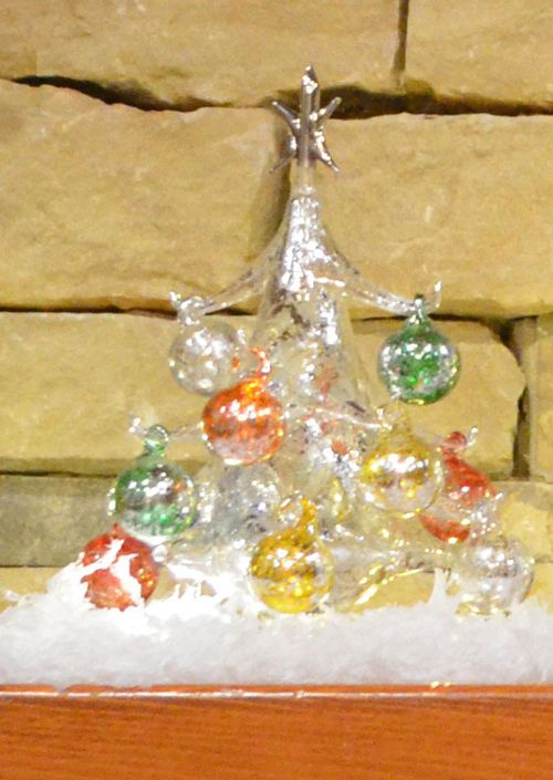 LS Arts XM-2015L Argento Lucido Luminosa 20 cm Glass Tree with 12 Plus