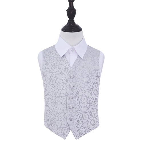 Swirl Waistcoat - Boys - Silver, 28'