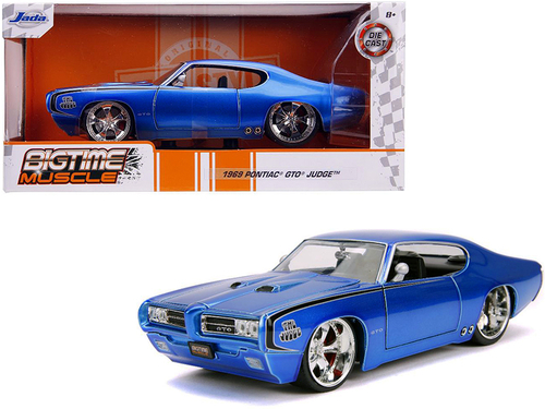 1969 Pontiac GTO Judge Blue \Bigtime Muscle\" 1/24 Diecast Model Car