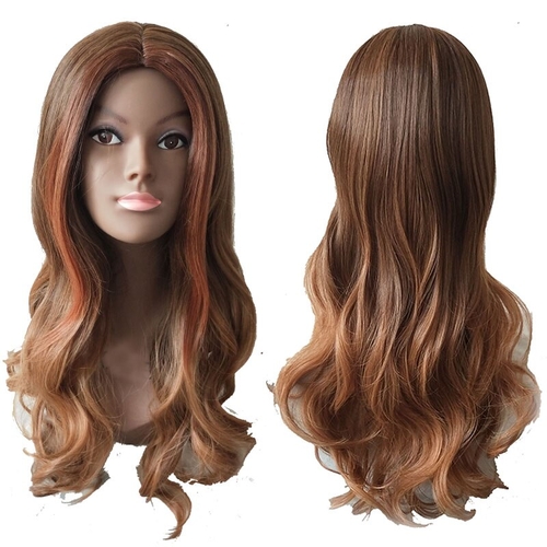 Top Quality 65cm Mix Brown Blonde Long Wavy