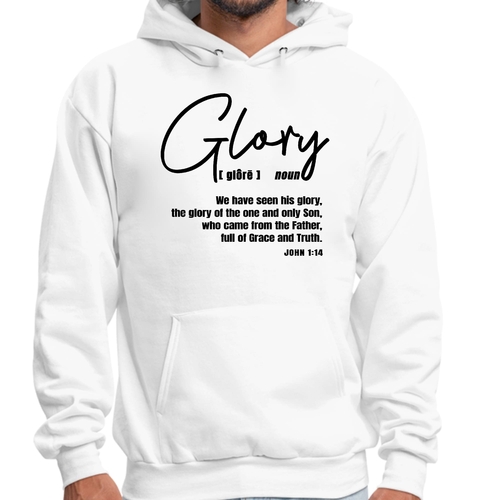 Mens Graphic Hoodie Glory - Christian Inspiration - Black