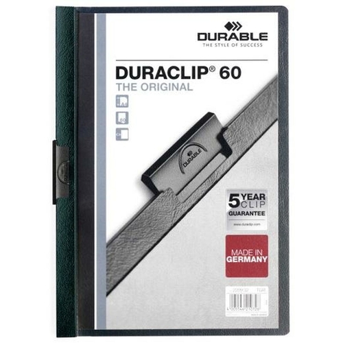 Document Folder Durable Duraclip 60 Transparent Dark green A4 25