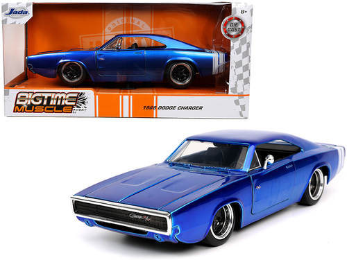 1968 Dodge Charger R/T Candy Blue with White Stripes \Bigtime Muscle\"