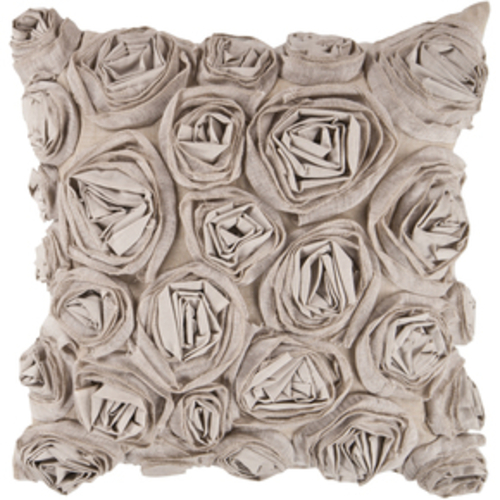 Surya Rug AR003-2222P Square Taupe Decorative Poly Fiber Pillow 22 x 2