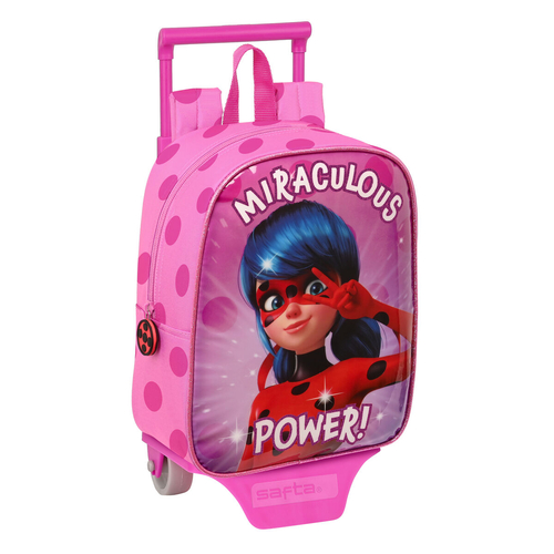 School Rucksack with Wheels Lady Bug Fuchsia (22 x 28 x 10 cm)