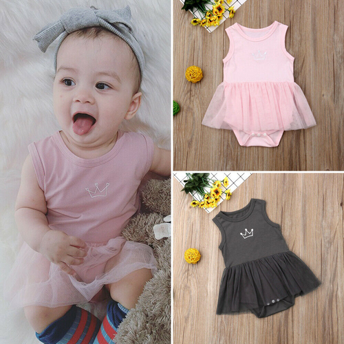 Newborn Baby Girl Tulle Sleeveless Dress