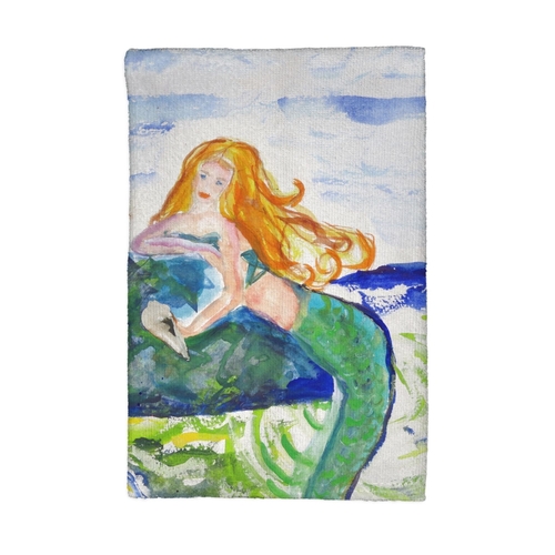 Betsy Drake KT805 Mermaid on Rock Kitchen Towel