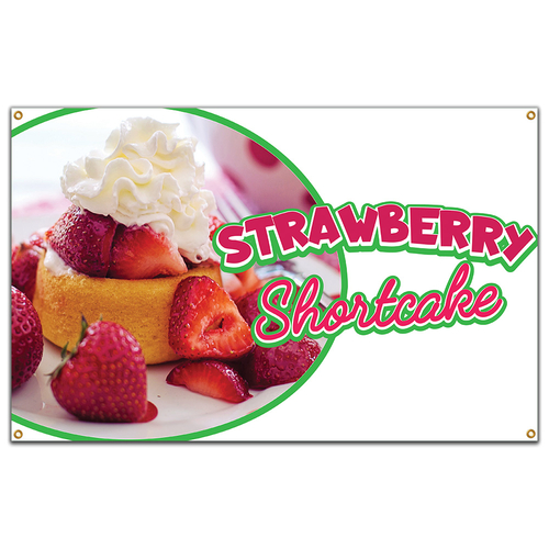 SignMission B-60 Strawberry Shortcake19 60 in. Concession Stand Food T