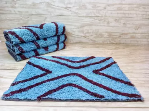 Cotton Door Mat (Multicolor, Medium, Pack of 4)