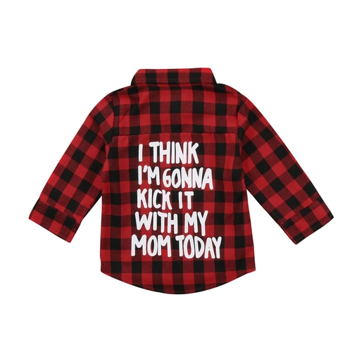 Plaids Back Letters Autumn Red Toddler Kids