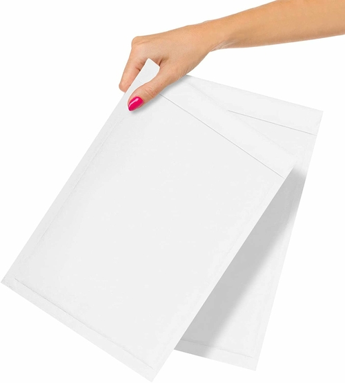 Pack of 10 White Kraft Bubble Padded Envelopes 7.25 x 11 Bubble