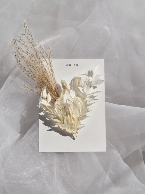 Handmade Dried Flower Greeting Card | Love You Card