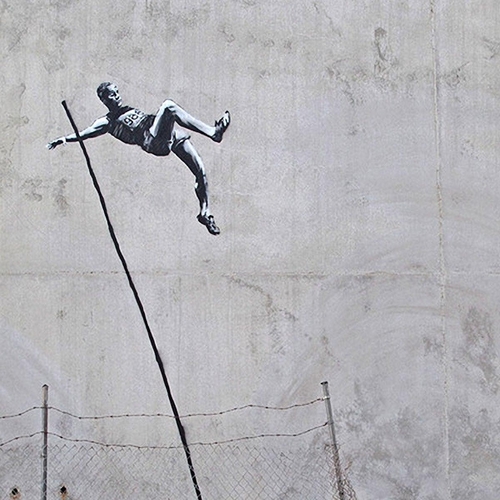 Banksy Pole Vaulter Canvas Print or Poster
