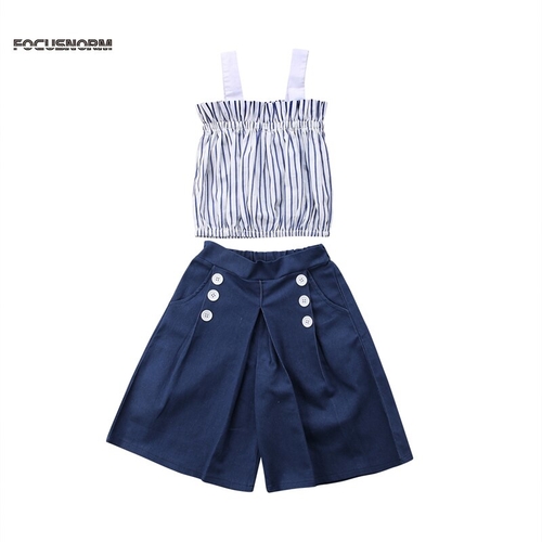 Fashion Kid Baby Girls Summer 2PCS Vertical