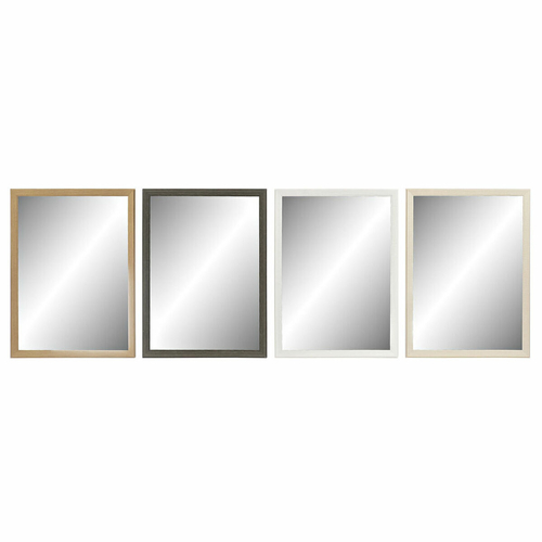 Wall mirror DKD Home Decor 56 x 2 x 76 cm Crystal Natural Grey Brown