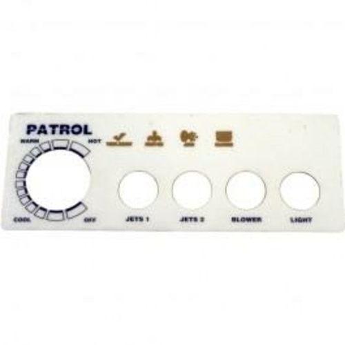 SENASYS 618-4 Pres Air Trol - Faceplate Label 4-Button, Patrol Spa