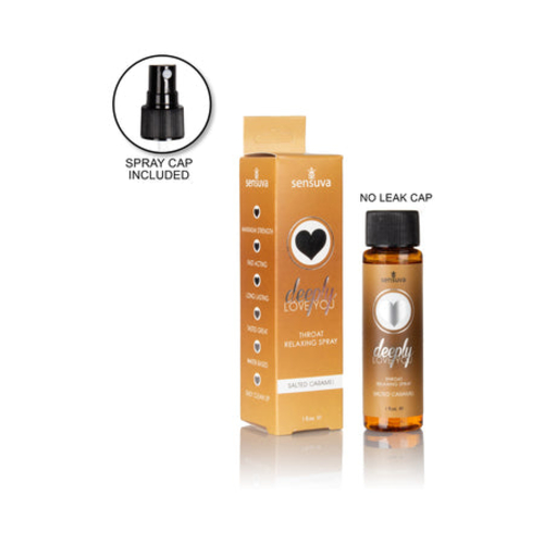 Sensuva Deeply Love You Throat Relaxing Spray Salted Caramel 1 oz.