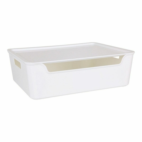Storage Box with Lid Bella White (36 x 28 x 11 cm)