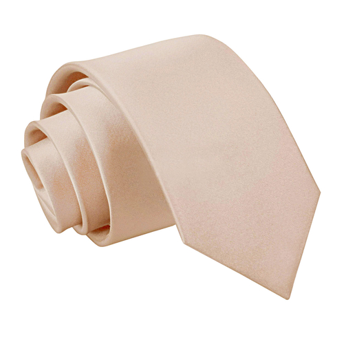 Plain Satin Classic Tie - Boys - Mocha Brown