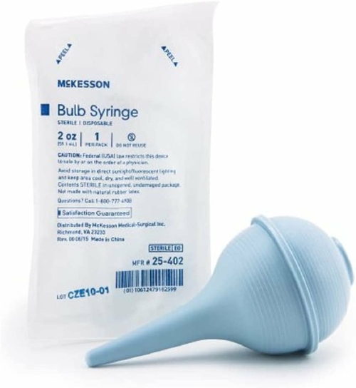 AMZ Ulcer, Ear Bulb Syringe 2 oz. 50 Sterile Blister Packs, Light Blue