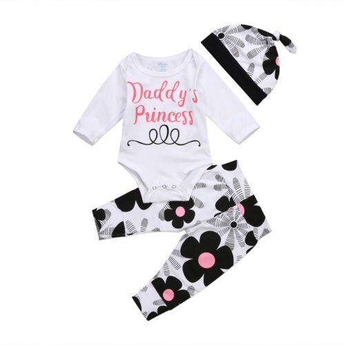 3Ps/Set Newborn Baby Girl Clothes Set long sleeve