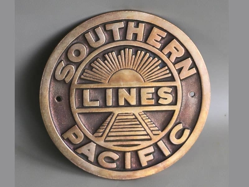 3 Inch Cloth Patch Southern Pacific Railroad Train Brass