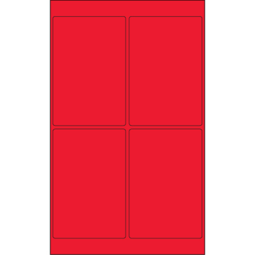 Tape Logic LL186RD 4 x 6 in. Fluorescent Red Rectangle Laser Labels - 