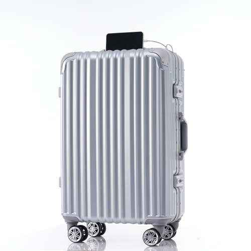 1pc 24in Aluminum Frame Luggage with USB port, Vacation Carry-On