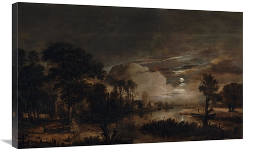 Global Gallery GCS-459978-36-142 36 in. Moonlit Landscape with A View 