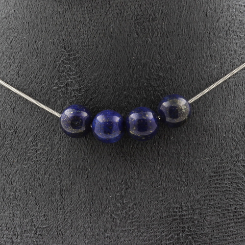 Lapis Lazuli 8 mm 4 beads necklace. 