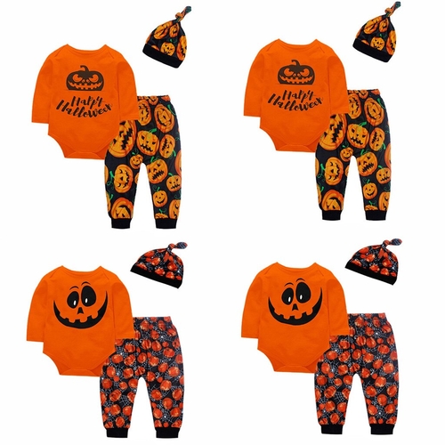 Halloween 3PCS Outfits Set Toddler Baby Boys Girls