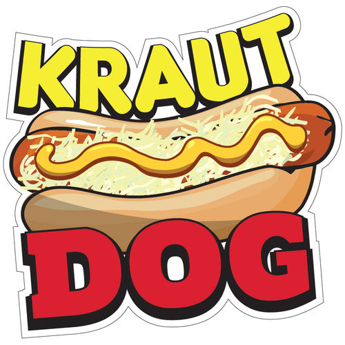 SignMission D-DC-16 Kraut Dog19 16 in. Kraut Dog Decal Concession Stan