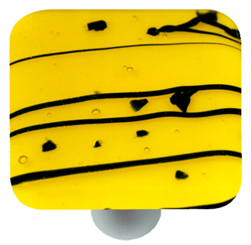 Hot Knobs HK3109-KA Mardi Gras Black with Sunflower Yellow Square Glas