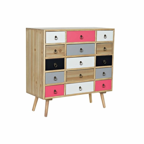 Chest of drawers DKD Home Decor White Multicolour Natural Navy Blue