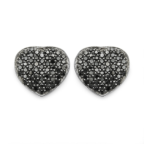 0.56 Carat Genuine Black Diamond .925 Sterling Silver Earrings